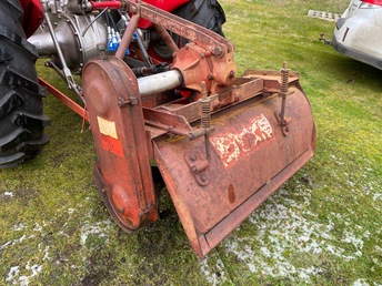 Unknown German Rototiller, Labelled RL - I have a PTO driven rototiller acquired with some other equipment that I can't identify. It has a 'made in Germany' tag on it as well as a decal with the letters 'RL' on it. Pictured behind my TO-35.