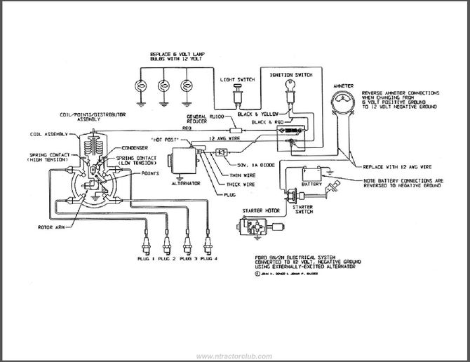 Ford 9N 12V Tractor Starter Solenoid Wiring Diagram from photos.yesterdaystractors.com