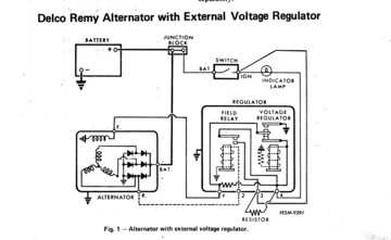 Delco 10 DN Regulator Wiring - International Harvester wiring diagram for Delco Remy 10 DN alternator and external regulator.