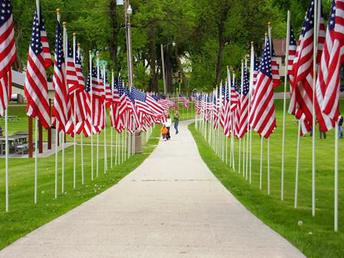 Veterans Walk Of Flags,  Fergus Falls, MN - Each special day of the year our local VFW places 1,860 flags, each honoring a veteran.  Quite a sight!!
