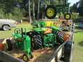 A Few Things I Hand Make - FARM FESTIVAL PHOTO. EVERYTHING OF WOOD IN SMALL ITEMS.   36 JOHN DEERE MADE COMPLETLEY OF WOOD.   730 JOHN DEERE TRACTOR MADE FROM 1929 MODEL A FORD POWERED BY BRIGGS AND STRATTON ENGINE.