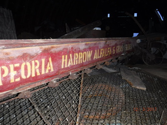 Peoria - There is a Peoria Harrow Alfalfa and Grass Seeder  upstairs in our barn. I can't find out who Peoria  sold out to or what it would be worth. I know someone  out there will want to buy it.  I don't know how to  find out how much to ask.  I would hate to see it get  ruined.