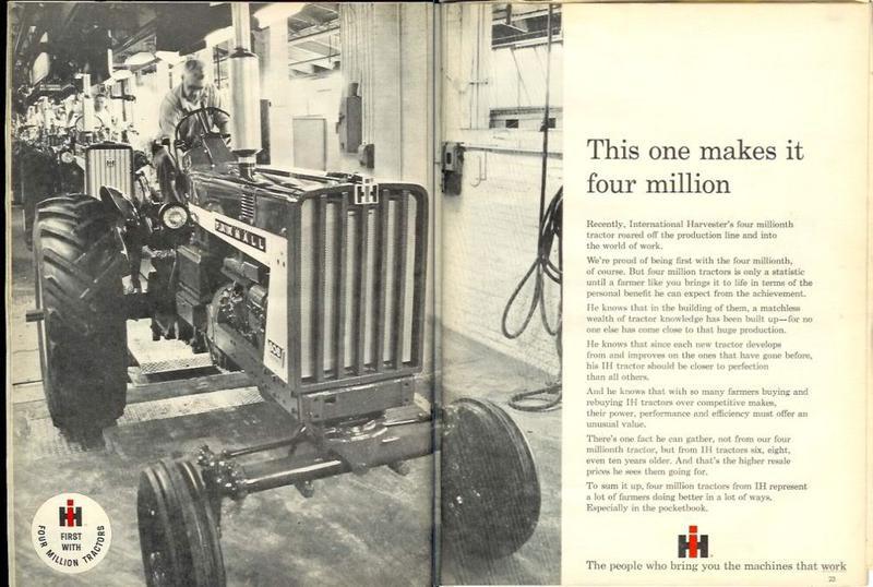 4 Millionth 1964 Ih Tractor 806 - the 4000000 International tractor was an  806