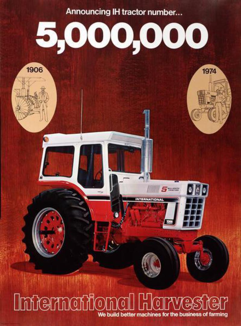 5000000 Ih 1974 Tractor 1066 - the 5 millionth International tractor  was a 1066