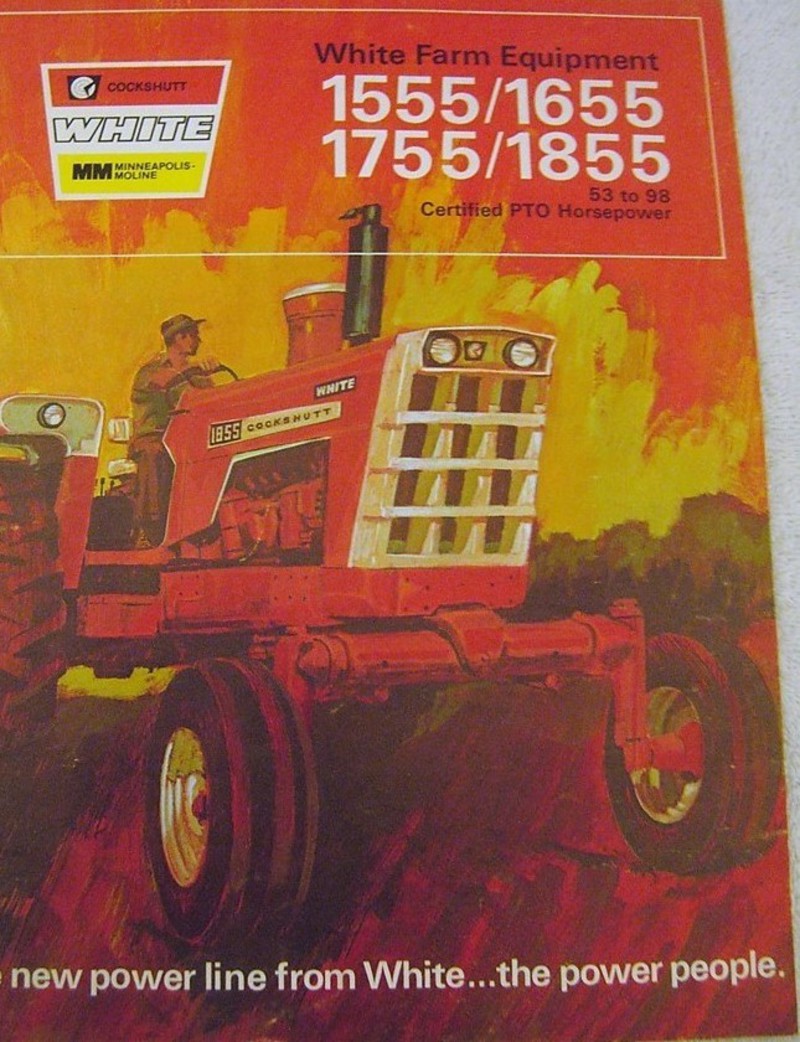 1970 Cockshutt 1855 - the 1970 brochure has the Cockshutt  White Moline symbol and brochure has  White Cockshutt 1555 1655 1755 and 1855  tractors produced by Oliver
