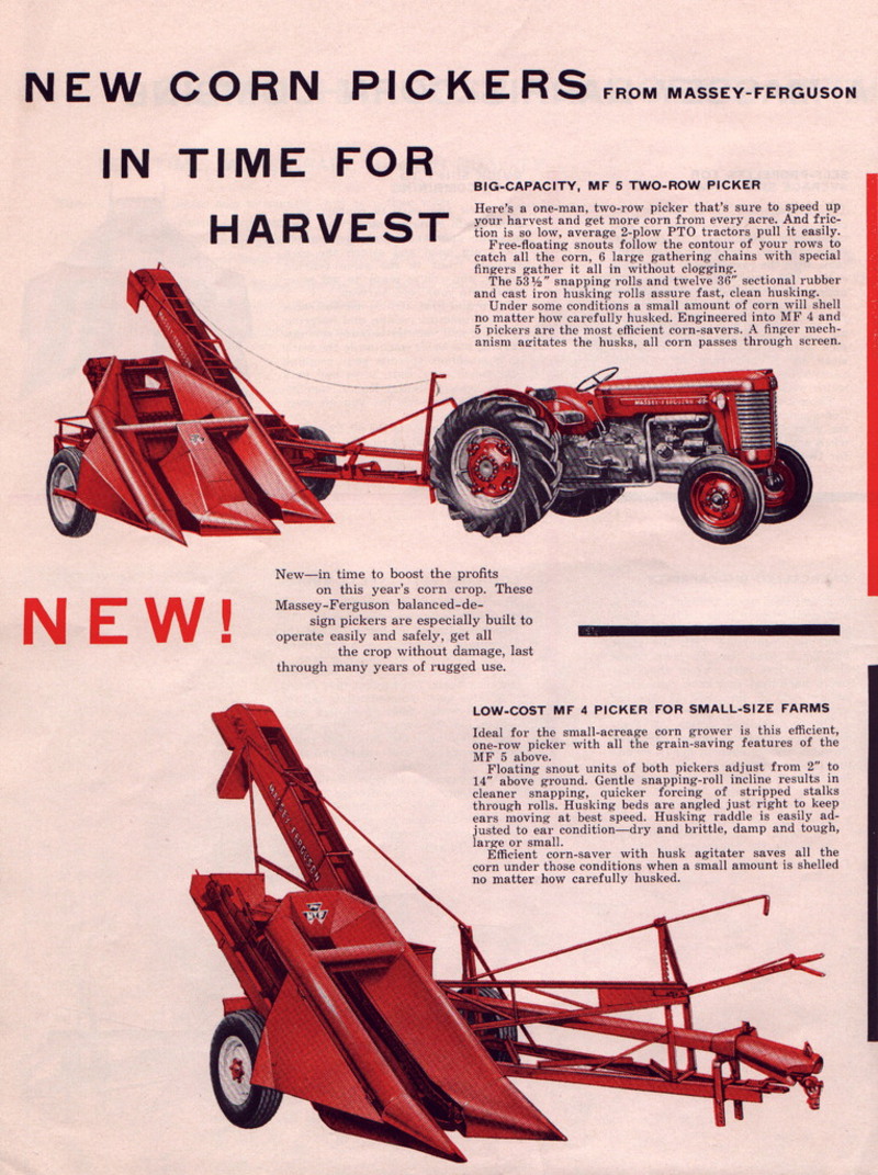 Massey #4 And #5 Corn Picker - one and two row corn picker were manufactured by  Moline