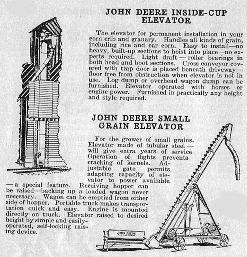 John Deere Grain Elevators - From a 1931-33 JD pocket ledger.
