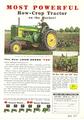 1957 John Deere 720 - Most powerful row-crop tractor on the market. at lower area is 6 power sizes 30 basic models 320, 420, 520, 620, 720, 620 diesel