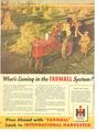 1947 Ih Farmall H Tractor - the prettiest ad in my collection. with the hunter the pumpkins and the corn. 4 Farmalls A, B, H, M and cub