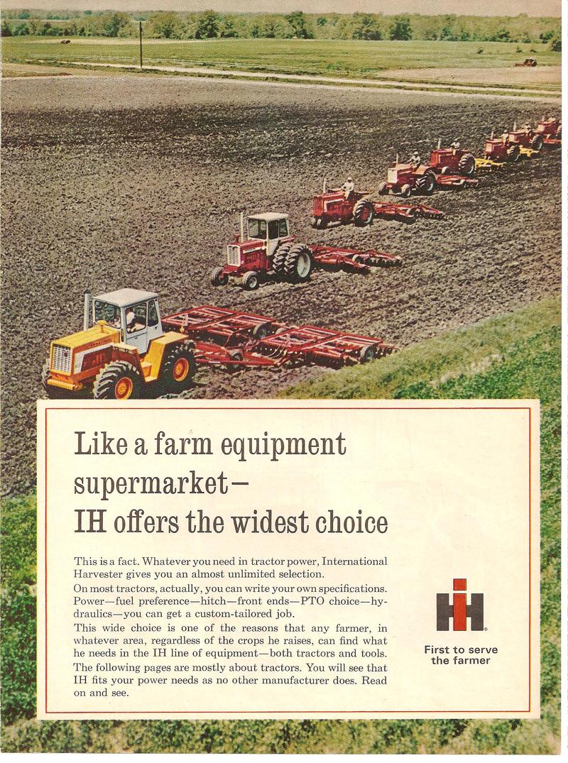 1967 Ih Tractor Line 4100 1206 806 - first page of an 8 page ad. Photo was taken at the 'Photo Farm ' at Hickory Hills IL