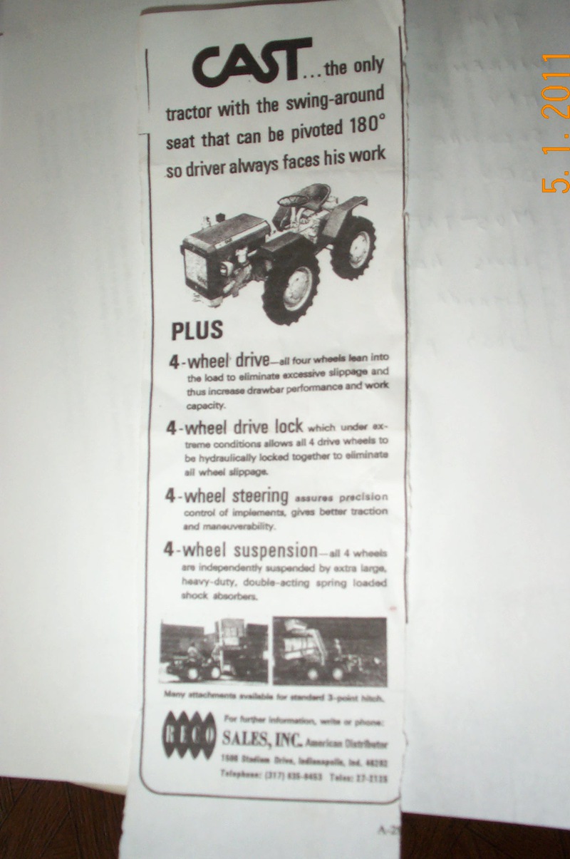 1970? Cast Tractor - found in old farm magazine