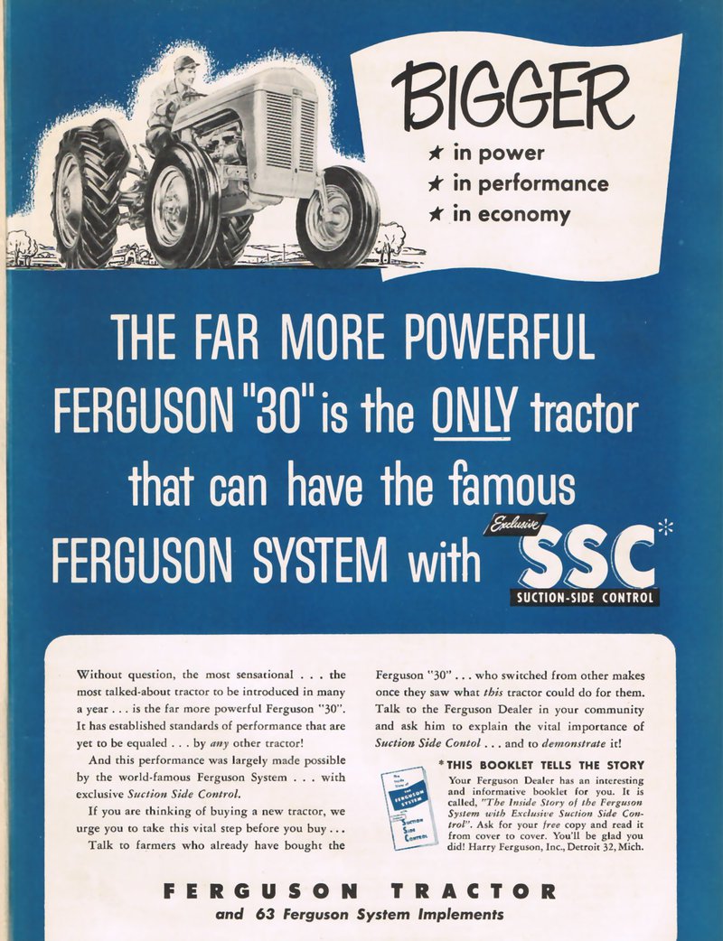 Ferguson 30 - Out of a July, 1953 Successful Farming Magazine.