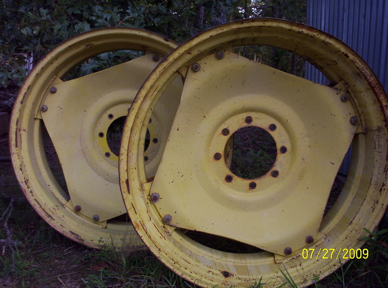John Deere - I have these rims for sale fits a john deere tractor,dont know what model.they are in good shape they are 12 inch by 38 in 8 lug holes. would like to sell and pickup here only.thanks
