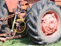 Allis Chalmers D17 - Hitch - Was wondering if someone could help identify 3 point hitch manufacturer, from my research does not appear to be Allis.  I am looking to replace worn out lever circled in picture.  Thanks in advance.