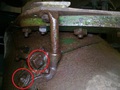 John Deere - Remove these bolts to remove blacksmith share.