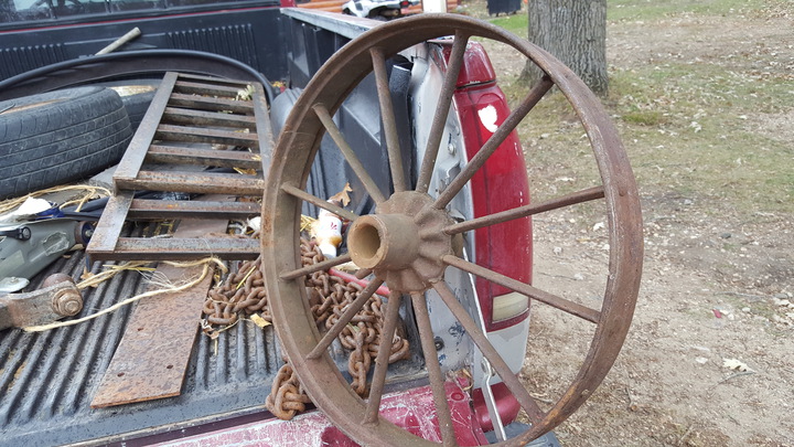 1904? International 6HP - This is a photo of the front wheel from my engine cart. I would like to find matching rears. (But the larger size.)