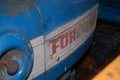 1965 Ford 3000 - View of the left cowl decal, taken from the front, looking to the rear.  Note the curled part of the decal under the 