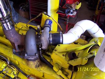 Moline Turbo - Here is the turbo arrangement on the 585 ci moline engine