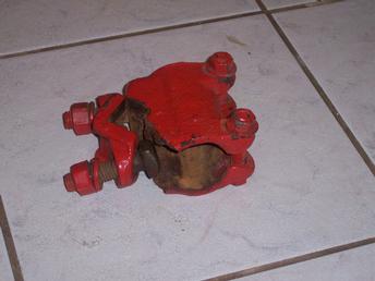 Massey Harris Pony - Cultivator Clamp - This is a damaged part.  It is posted here for reference from a forum post in the Massey Harris group, seeking a replacement.