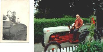 1951 Ford and Farmall A - This is my 50 year picture, taken at the age of 2 and again at 52