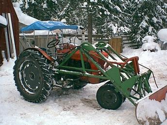 1941 Case SC - OLD WOORK HORSE USED TO PLOW SNOW, LOG, AND BUILD ROADS. THATS A John Deere M CRAWLER LOADER W/ MEYERS PLOW.