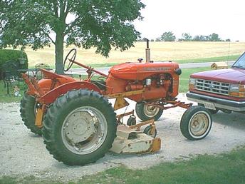 1953 Allis Chalmers CA - Currently equipped with a Woods L306 belly mower. I would like to sell or trade this deck for a rear mount finish mower. With the belly mower installed, the hitch assy. has to be removed. Thus I'm unable to use any other attachments. I would like to be able to mount a blade or bush hog.