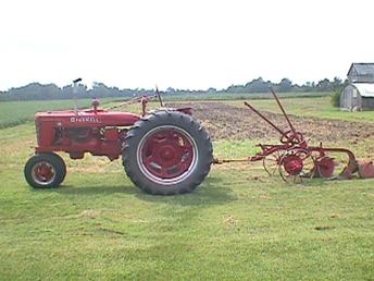 1945 Farmall H with McCormick-Deering No. 2 Little Wonder Tractor Plow -