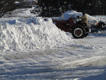 1947 Farmall B -  Pushing snow Febuary 2014.
