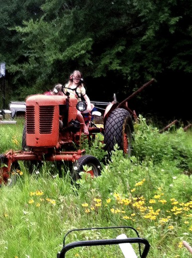 1953 Case VAC - My daughter enjoying a tractor ride