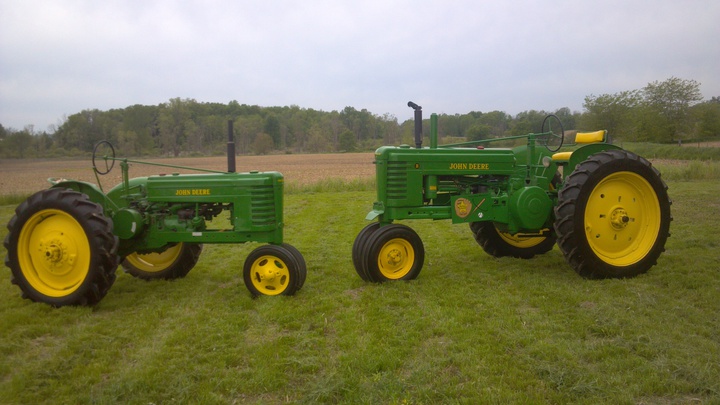1943 Deere H And 1951 Deere B - The setting for senior pictures.