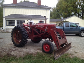 1950 Farmall M With Scwartz Loader And Wide Front.  - Just drove this back home today. Going to put it to work around here. Real nice, mostly original M but has wide front and power steering.
