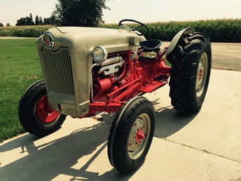 1955 Ford 800 Series (850) - My son josh (18) and I dragged his grampas tractor out of  the grave, it sat rusting away for the past 25 years, I used  it as a boy to feed the calves on the dairy. We did a  complete restoration from the ground up. It was a lifelong  dream of my dads to restore it. It was a summer project I  will never forget with my son.