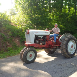 57 Ford 960 - My folks came by today. Dad took  the tractor for a spin. He is  grandpa Love the 2nd. Which makes  me the 3rd. Lol.
