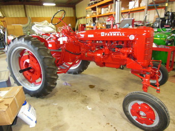 1953 Super C -     Just finished freshen her up.   Love driving this little girl   Ready to hitch up to #28 F.H. hay mower