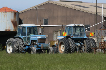 Ford 9700S - 03 January 2015 two Ford 9700(still in use)at Moneymore South-Otago New-Zealand this farm holds a complete collection of Fordson tractors from 1919 to 1964 none missing so they tell me