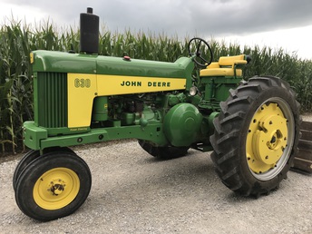 1959 John Deere 630 - Bought this off the original owner, with front end  loader, plows, weights. It was bought new in  Shelbyville KY. Restored it several years ago.