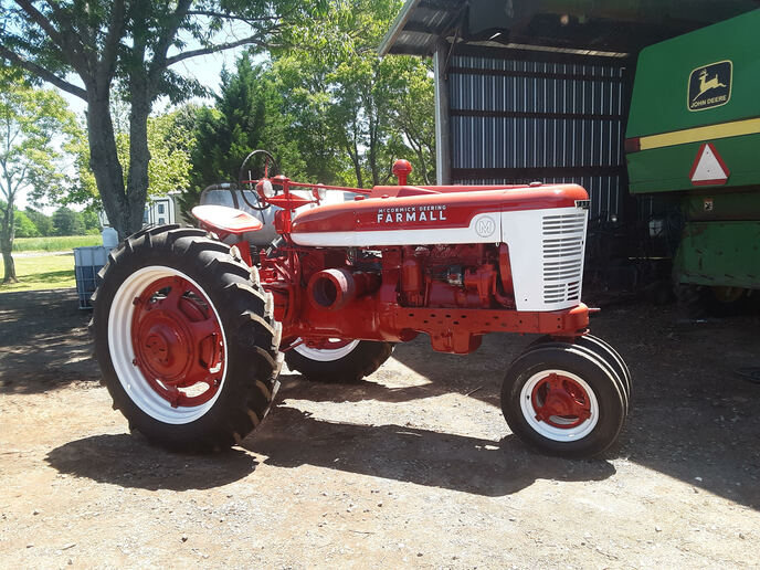 1940 Farmall M - Grandfather's tractor, he bought it new in 1940.  I  also have his 1949 Super A and 1926 10-20.  Super A  is also up and running (will not paint because still  going to be a working tractor).  Next is the 10-20!