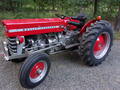 1971 Massey Ferguson 135 - I bought this non running  tractor 4mo ago in Missouri. Owner said his neighbor bought tractor new near Springfield; then sold tractor to owners family after 10 yrs. . Tractor used 30 yrs light work and total 2600 hrs. (Sat in barn 10 yrs due to hyd pump/ steering gear/ ignition failures) The new rear tires showed slight cracking from sitting! I have redone tractor mechanical/paint to original (except the seat and LED Flasher lites) to be used for bush- hogging and box blade work.  1971 Perkins 3 cylGas with 8 sp trans. sn 9A 110648