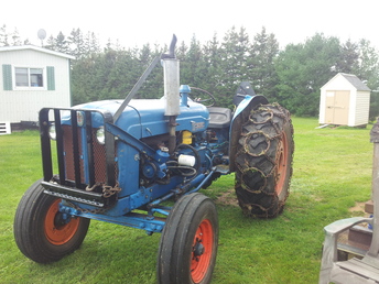 1956 Fordson Major. -  Chains on for winter duty..