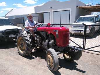 1953 Steyr 80S - After having to sell my collection due to retiring to  an golf estate where antique tractors were a no-no, I  now relocated to small town where I could keep and  even drive my tractor in the town's main rd. This is  my 1953 Steyr 80S 'S' for 'Schmall' meaning narrow,  this is a rare vineyard model. 15 HP, single cylinder  diesel.