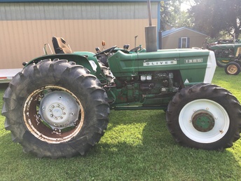 1972 Oliver 1365  - Have a 2 wheel been looking for a four wheel one and after 6 years  found one. One owner with 2300 hours. Great project tractor to add to The  Oliver fleet. 1365 were a very under rated unit but people are now realizing they  are a beast of a tractor for 55hp.