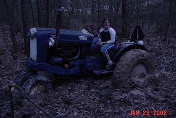 1955 Ford 740 (Stuck in Mud) - Daughter went trail riding throu the woods.