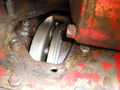 1957 Farmall 350 - This picture shows the new T/A pressure plate and clutch disk installed. The problem is that there is no room for the pressure plate to lift and release the clutch disk...