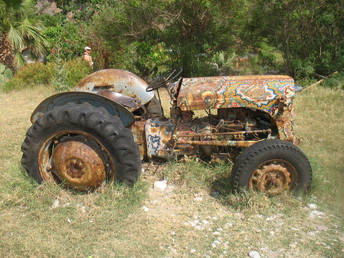 Ferguson TE-20? - This tractor had the wildest paint job I had ever seen , on any tractor.