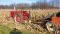 Farmall M And New Idea 2 Row Corn Picker - Tried to start picking corn.only made it  a couple rounds before getting stuck. My  son pull me out.so I tried it next  round.yup. stuck again.