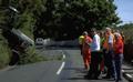 Case Tractor In Trouble - The tractor came off the road above this road and shot down the bank, only for the tree