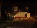 Gleaner R62 Rolled - This is what happens when a lady is  driving a car and runs into the back of a combine.