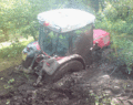 Massey Ferguson - Orchard tractor bogged.