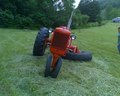 Allis Chalmers C - Troubled In Hay Field - THIS WAS THE FIRST TASK AFTER A NEW PAINT JOB!