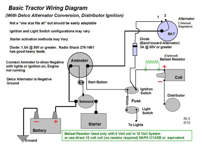Wiring Diagram for a D-14 - Yesterday's Tractors (164941) 6 volt alternator wiring diagram 